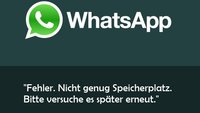 WhatsApp: „Fehler. Nicht genug Speicherplatz. Bitte versuche es später erneut.“ beim Bilder-Versand