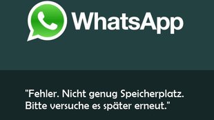 WhatsApp: „Fehler. Nicht genug Speicherplatz. Bitte versuche es später erneut.“ beim Bilder-Versand