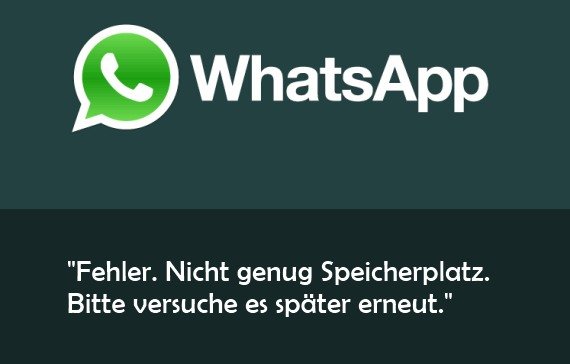 WhatsApp: „Fehler. Nicht genug Speicherplatz. Bitte versuche es später erneut.“ beim Bilder-Versand