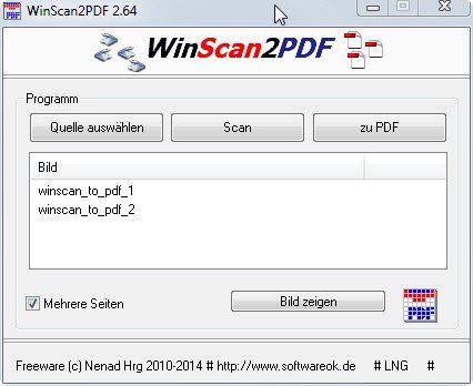 WinScan2PDF kann mehrseitige Dokumente in einem PDF vereinigen