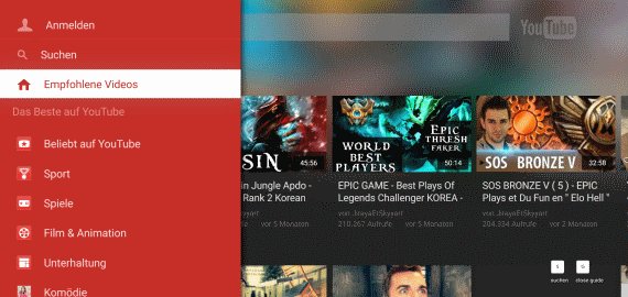 YouTube TV App Update: Optimierung für Fernsehwiedergabe