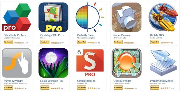 Amazon: 27 Android-Apps & -Games heute kostenlos – Threes, Riptide GP2, OfficeSuite Professional & mehr