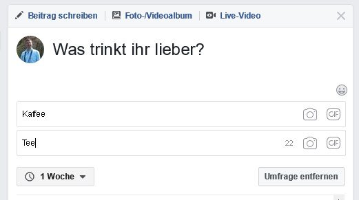 Facebook-umfrage-posting