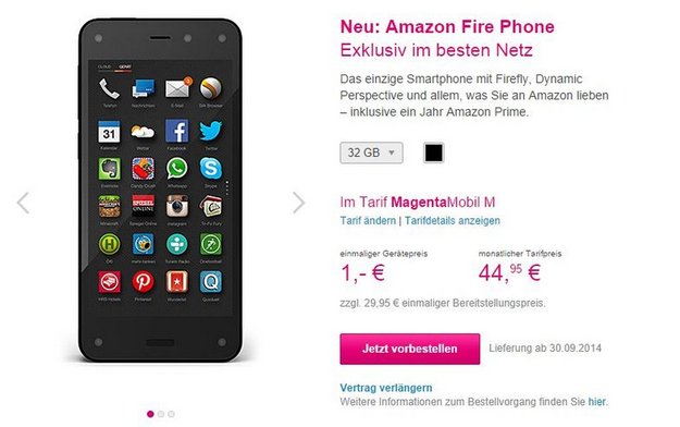 Amazon Fire Phone: Ab sofort in Deutschland vorbestellbar, Preissturz in den USA