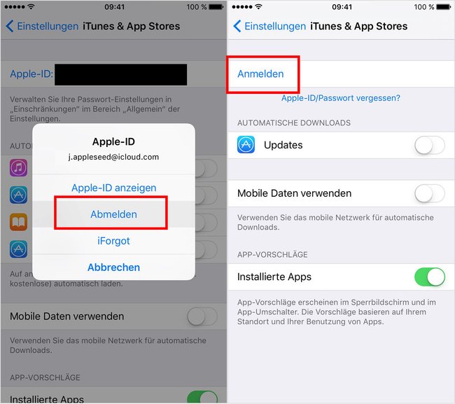 iPhone: Hier loggt ihr euch mit eurer geänderten Apple ID ein