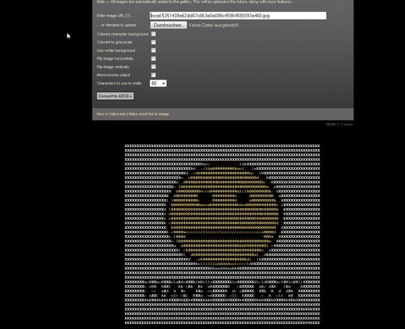 ASCII-Bilder kann man auch online herstellen lassen