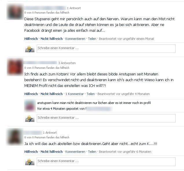 Ganz offensichtlich mag nicht jeder das Facebook-Anstupsen!