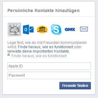 Wir können bei Facebook Freunde finden, wenn wir unsere E-Mail-Konten durchsuchen lassen