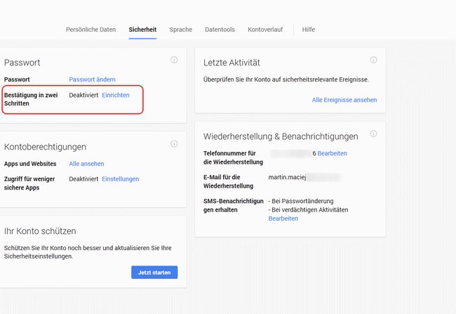 google-authenticator-einrichten