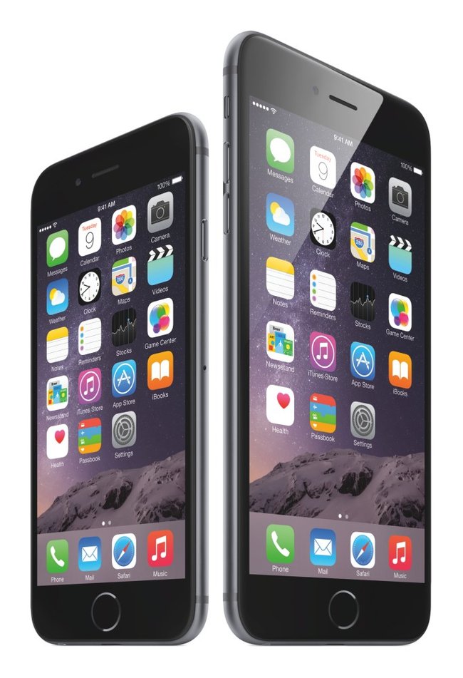 iPhone 6 (links) und iPhone 6 Plus (rechts)