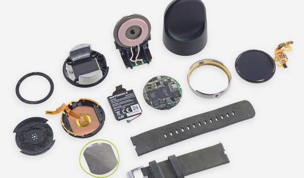 Moto 360 im Teardown: Vier Jahre alter Prozessor verbaut, kleinerer Akku als angegeben