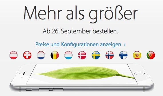 iPhone 6: Verkaufsstart in Österreich, der Schweiz und weiteren Ländern