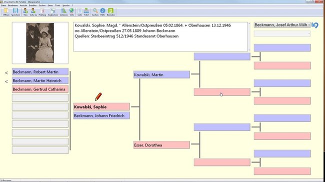 Ahnenblatt ist eine deutsche Stammbaum Software mit intuitiver Oberfläche