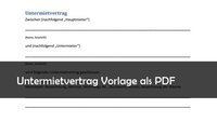 Untermietvertrag Vorlage zum Ausfüllen – PDF