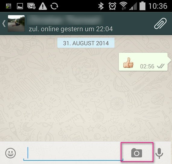 Bei Android-Handys hat die WhatsApp-Kamera ein eigenes Quickshot-Icon