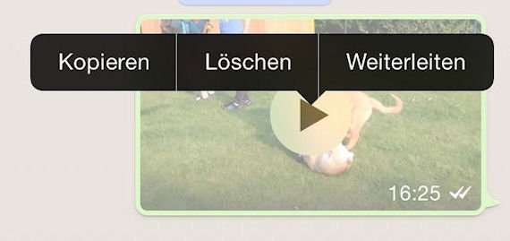WhatsApp Videos verschicken, die man selbst über die App bekommen hat