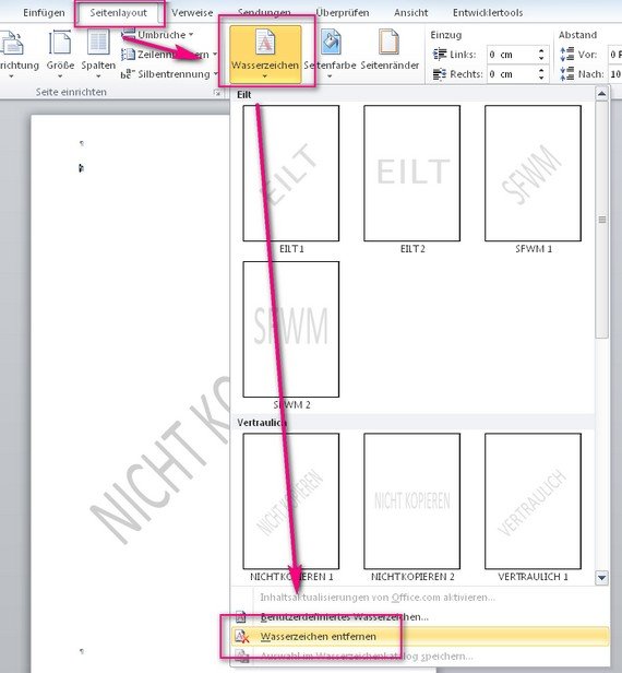 Ein Word Wasserzeichen entfernen mit wenigen Klicks
