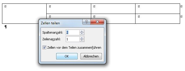 Wir können Word-Zellen teilen oder verbinden - ganz nach Anwendungszweck