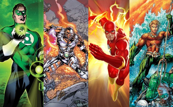 The Flash, Aquaman, Green Lantern & Cyborg mit Solo-Filmen