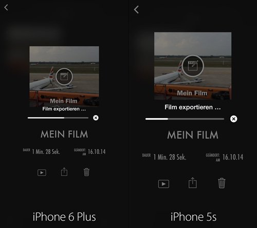 iMovie-Render-Test: iPhone 6 Plus vs iPhone 5s