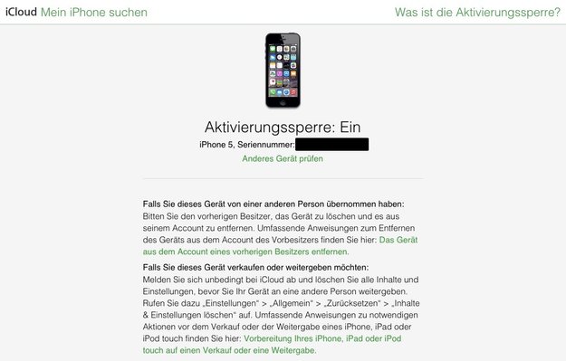 iOS 7/8: Website zum Überprüfen der Aktivierungs-Sperre