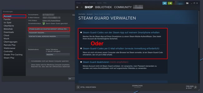 So aktiviert ihr „Steam Guard“. Bild: GIGA