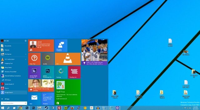 So sah eine sehr frühe Version von Windows 10 aus.