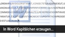 Praxistipp: In Word Kapitälchen erzeugen