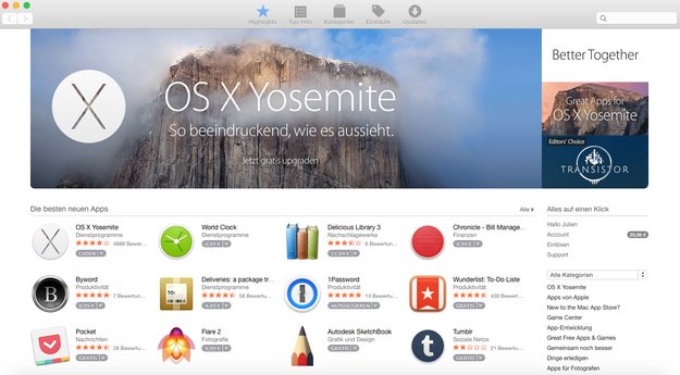 Mac App Store: 59 Downloads reichen für Top 10 in den US-Charts