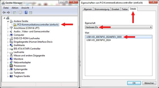 PCI Kommunikationscontroller (einfach) Hardware-ID herausfinden