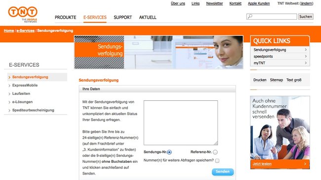 TNT-Sendungsverfolgung-Paketverfolgung