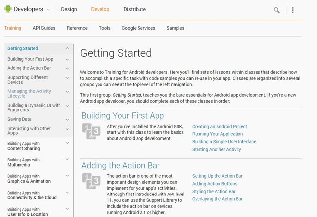 Zwar sehr ausführlich, dafür aber auch nicht einfach: das Android-Training von Google.