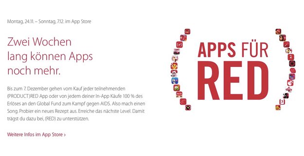 Apps für (Red): Apple spendet App-Erlöse für AIDS-Hilfe in Afrika
