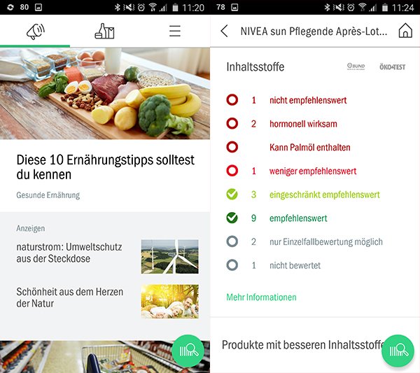 Sieht schick aus und bietet viele Tipps für gesunde Ernährung und verantwortungesbewusstes Einkaufen: Codecheck.