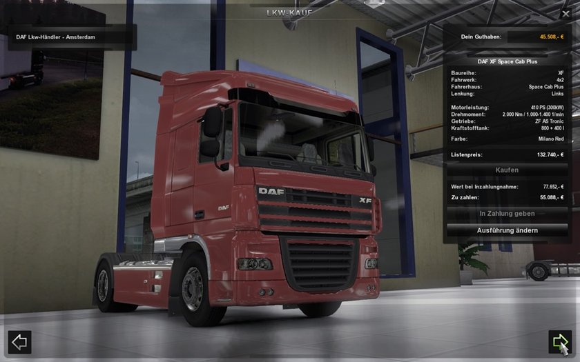 daf xf space cab plus