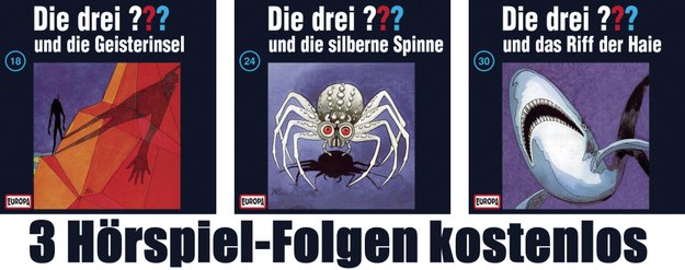 Die drei Fragezeichen: 3 Hörspiel-Folgen zum kostenlosen Download bei Google Play