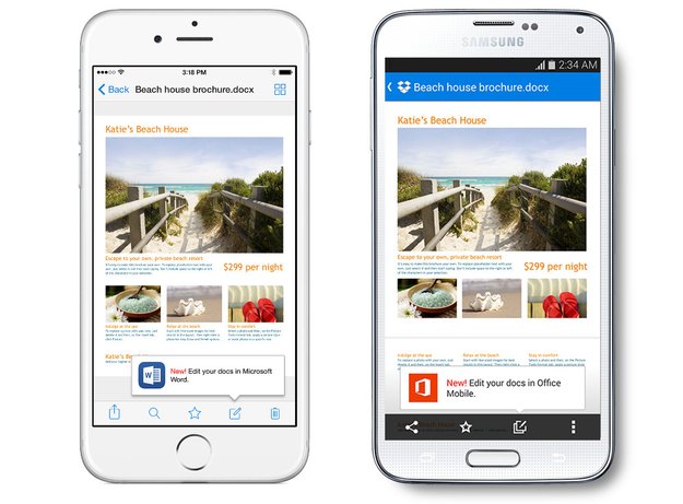 Dropbox für Android: Microsoft Office-Integration jetzt verfügbar