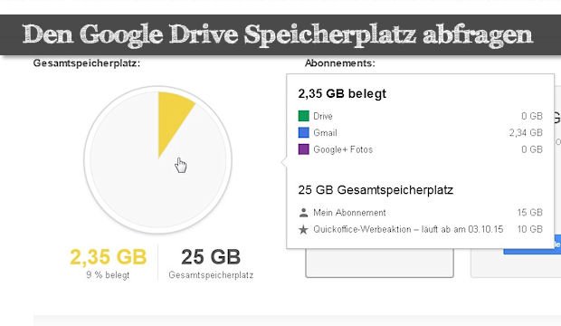 Google Drive: Den Speicherplatz abfragen - so wird's gemacht!