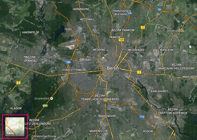 Google Maps aus Satelliten-Sicht