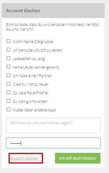 Account seinen lovoo wiederherstellen man kann Lovoo account