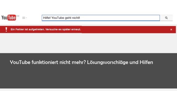 YouTube: „Ein Fehler ist aufgetreten. Versuche es später erneut“ – Lösungen und Hilfe