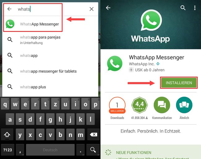 WhatsApp neu installieren