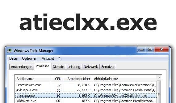 Atieclxx.exe taucht im Windows-Taskmanager auf.