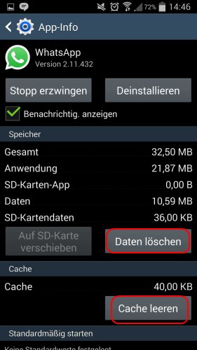 whatsapp-cache-leeren