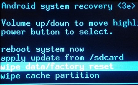 wipe data factory reset