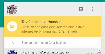 WhatsApp Web Laptop Telefon nicht verbunden