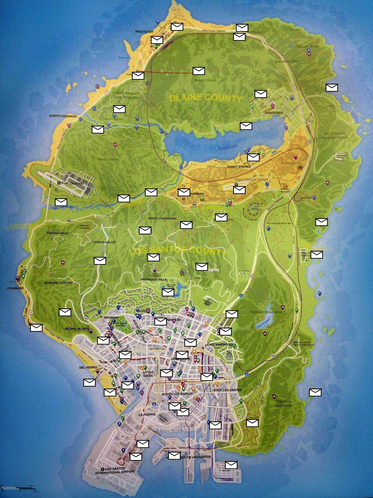 GTA 5 Briefschnipsel Karte mit allen 50 Fundorten