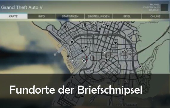 GTA 5 Briefschnipsel: Karte mit allen 50 Fundorten