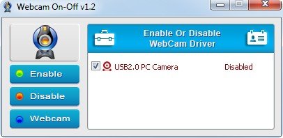 WebCam On - Off kann alle WebCams sicher deaktivieren