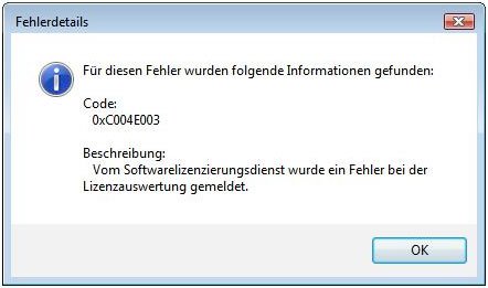 Lösung: 0xc004e003-Fehler bei Windows-Aktivierung